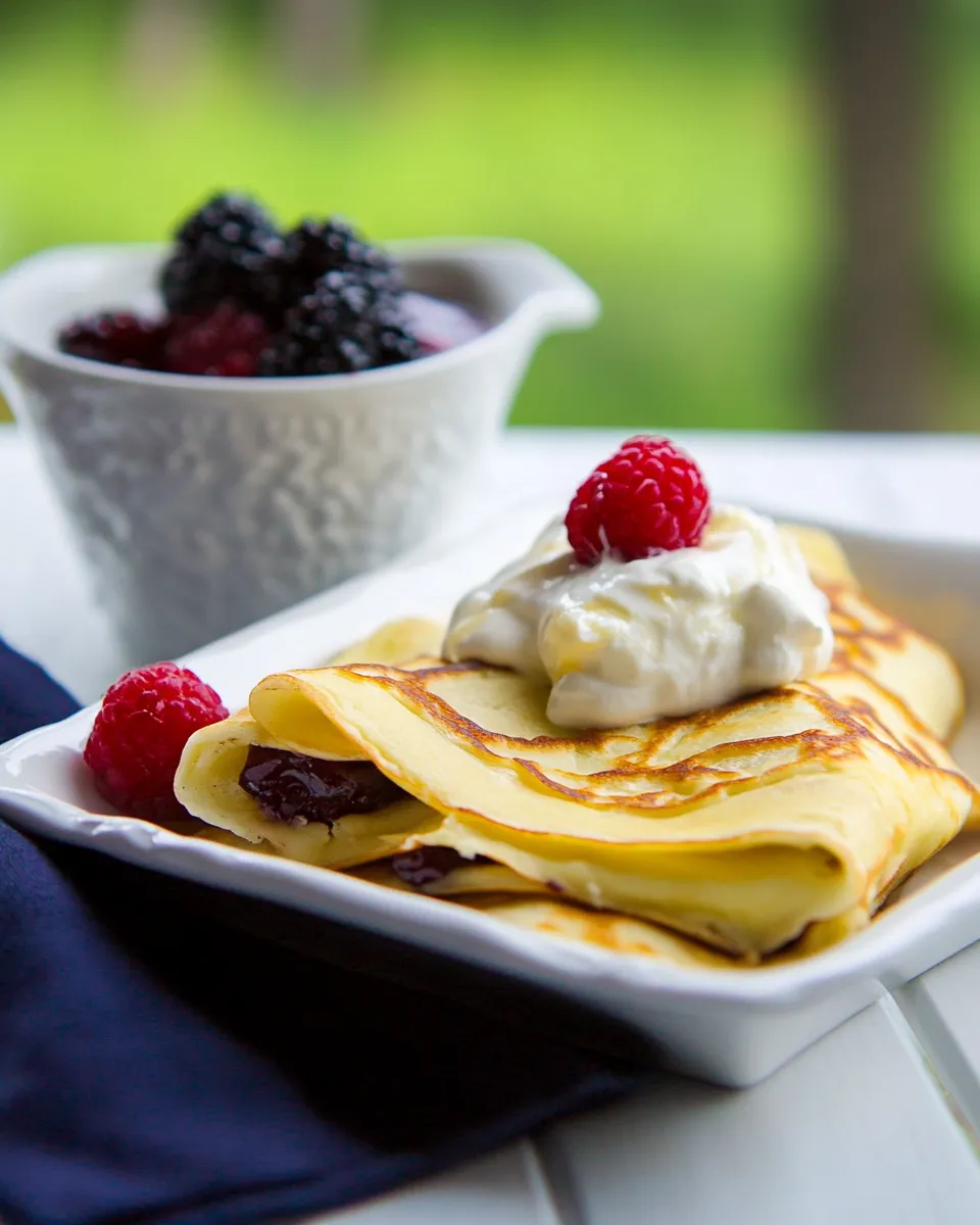 Homemade Russian Crepes with Cheese photo