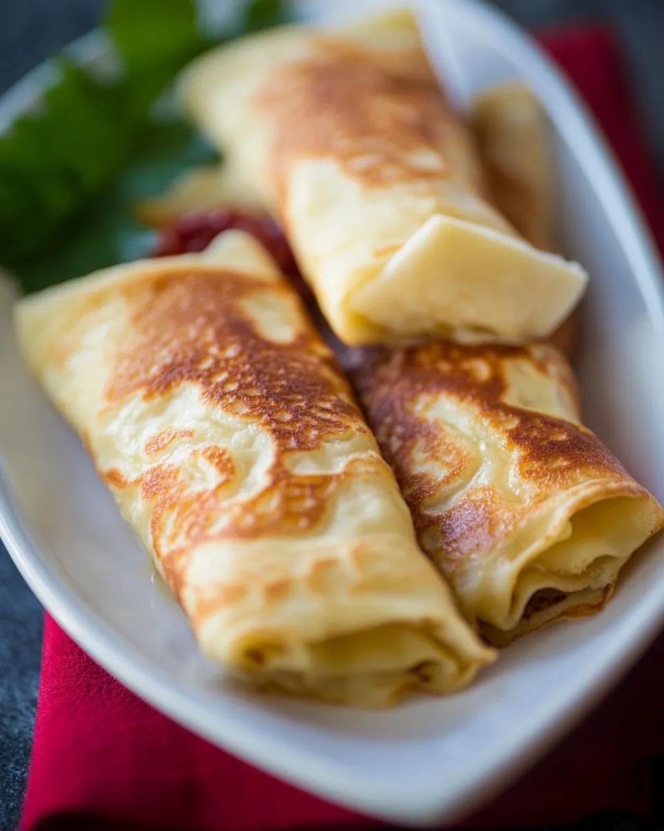 Classic Russian Crepes with Cheese image