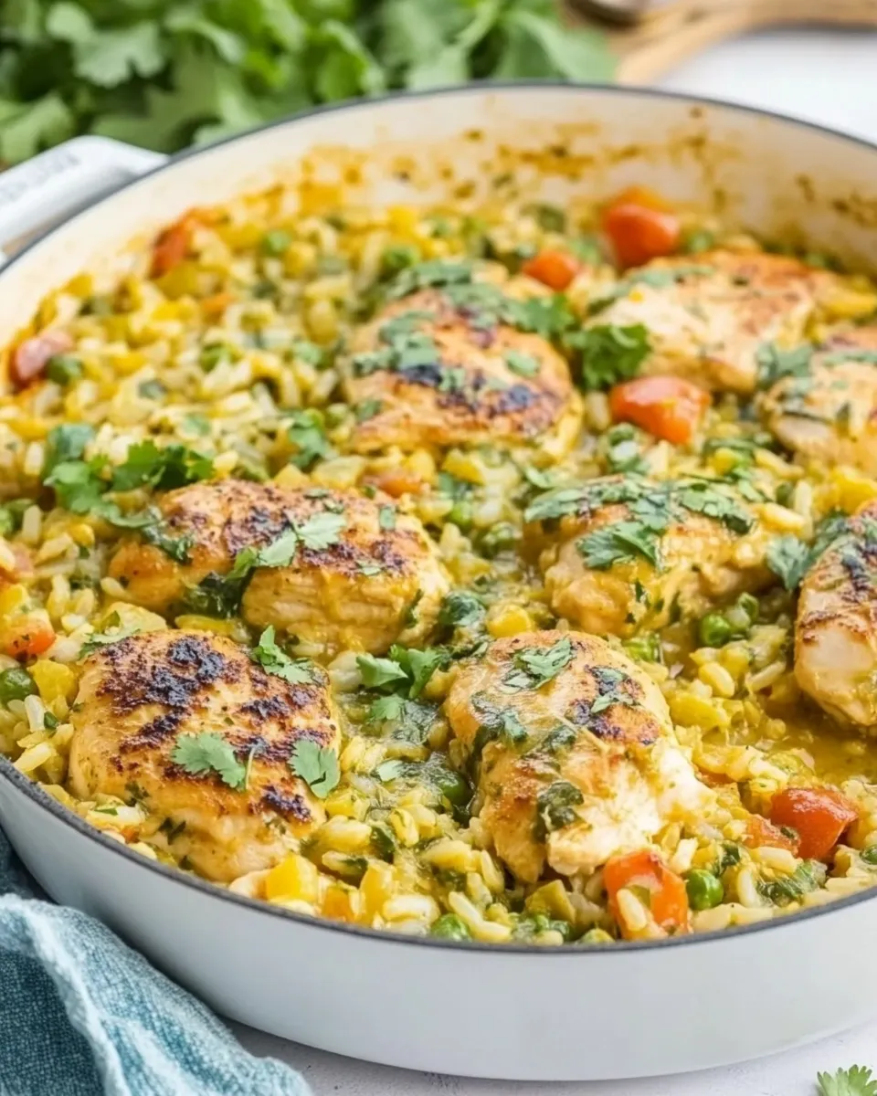 Easy Salsa Verde Chicken and Rice Skillet photo