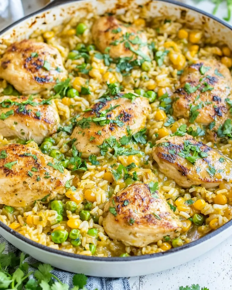 Delicious Salsa Verde Chicken and Rice Skillet image