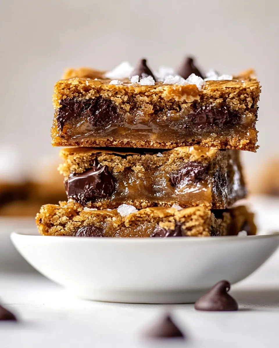 Amazing Salted Brown Butter Chocolate Chip Cookie Bars. dish image