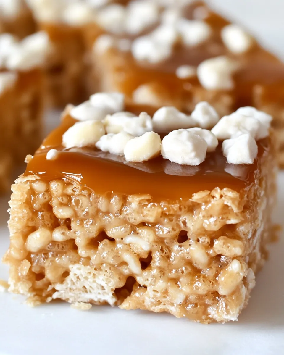 Classic Salted Caramel Peanut Butter Rice Krispie Treats image
