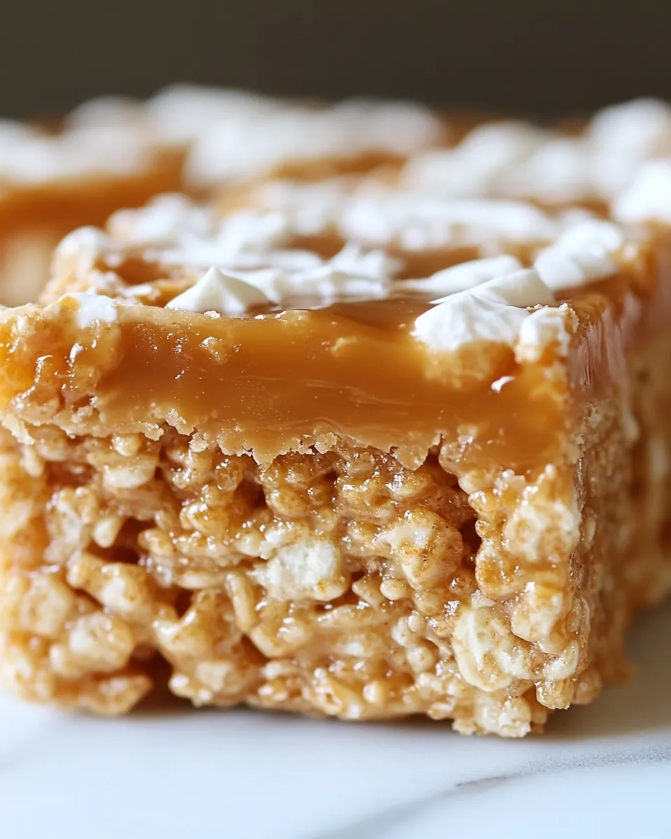 Easy Salted Caramel Peanut Butter Rice Krispie Treats recipe photo