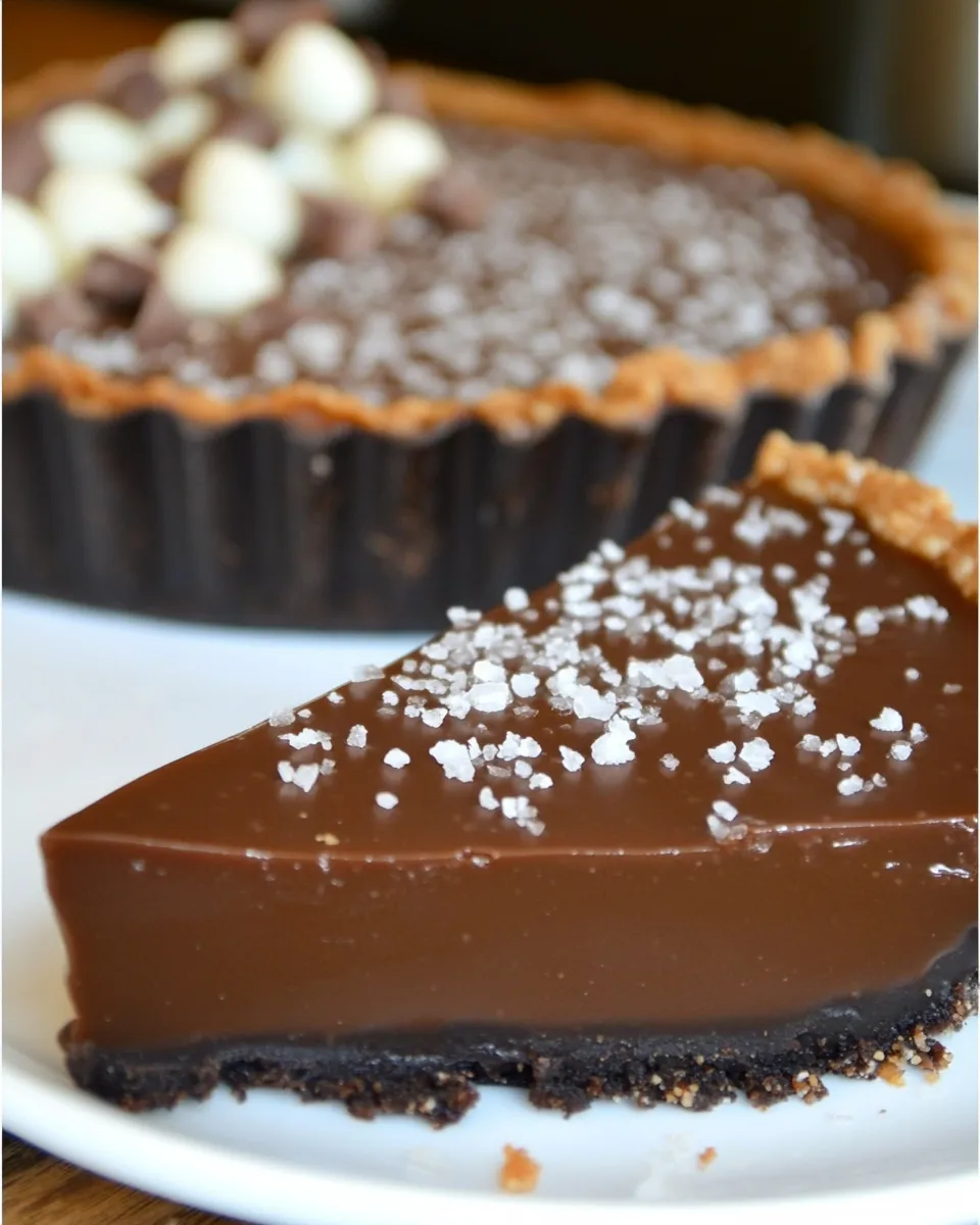 Delicious Salted Chocolate Caramel Tart recipe image