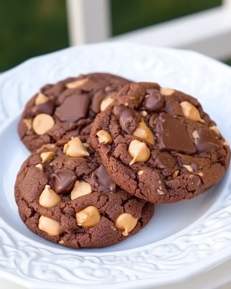Homemade Salted Double Chocolate Peanut Butter Cookies photo
