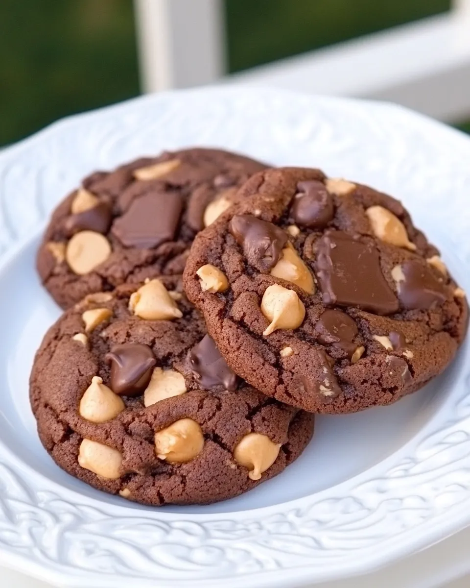 Homemade Salted Double Chocolate Peanut Butter Cookies photo