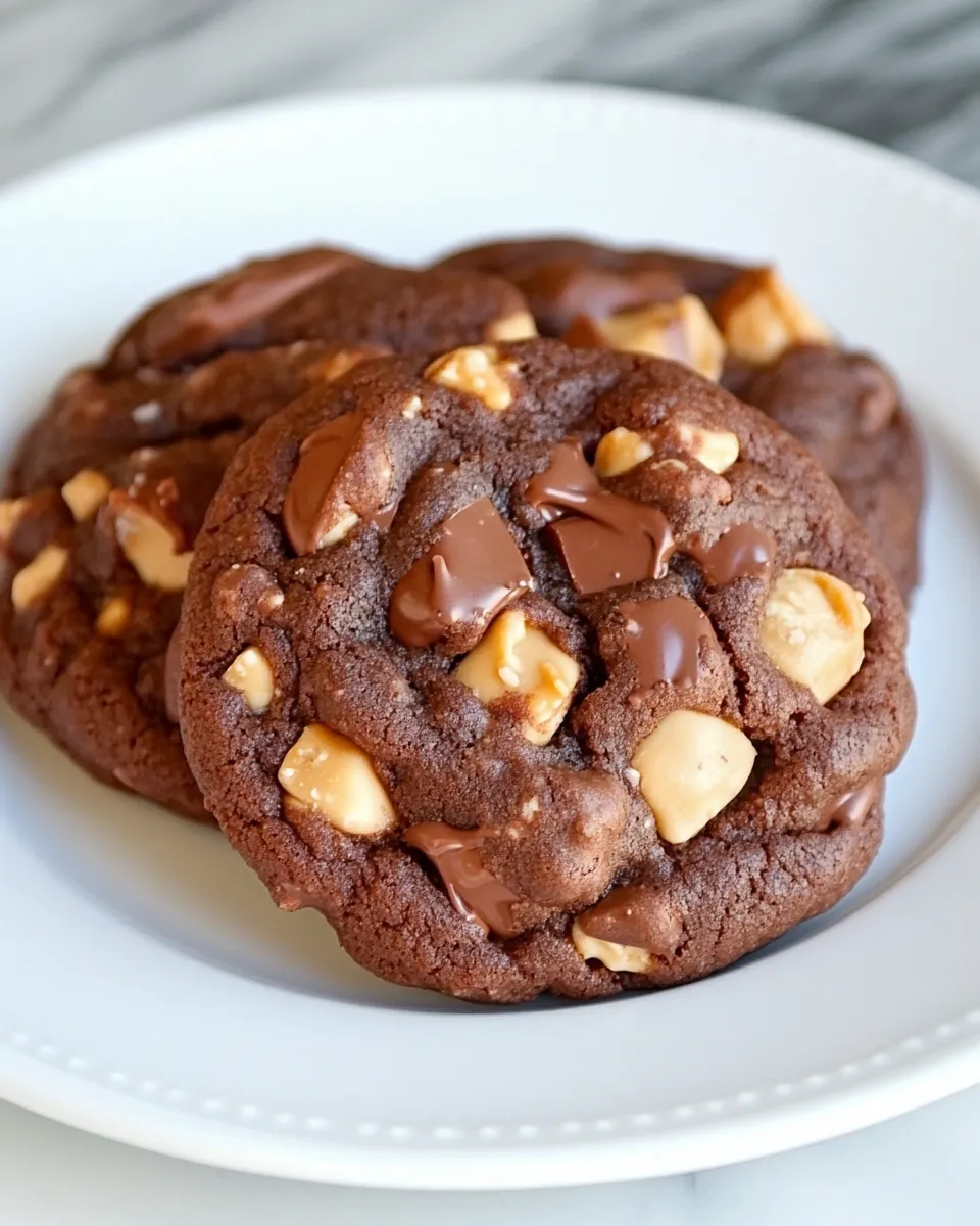 Easy Salted Double Chocolate Peanut Butter Cookies recipe photo