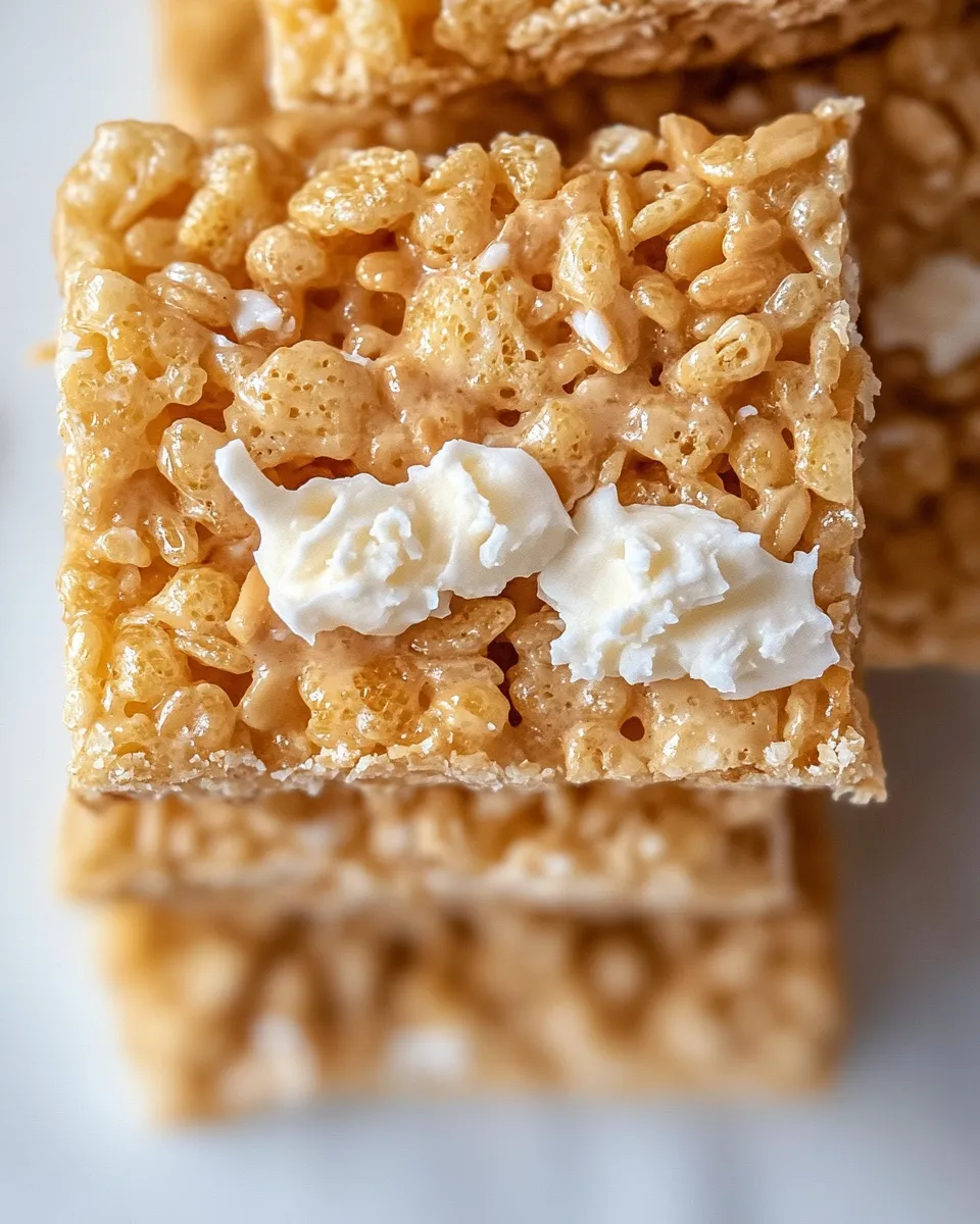 Homemade Salted Peanut Butter Rice Krispie Treats. photo