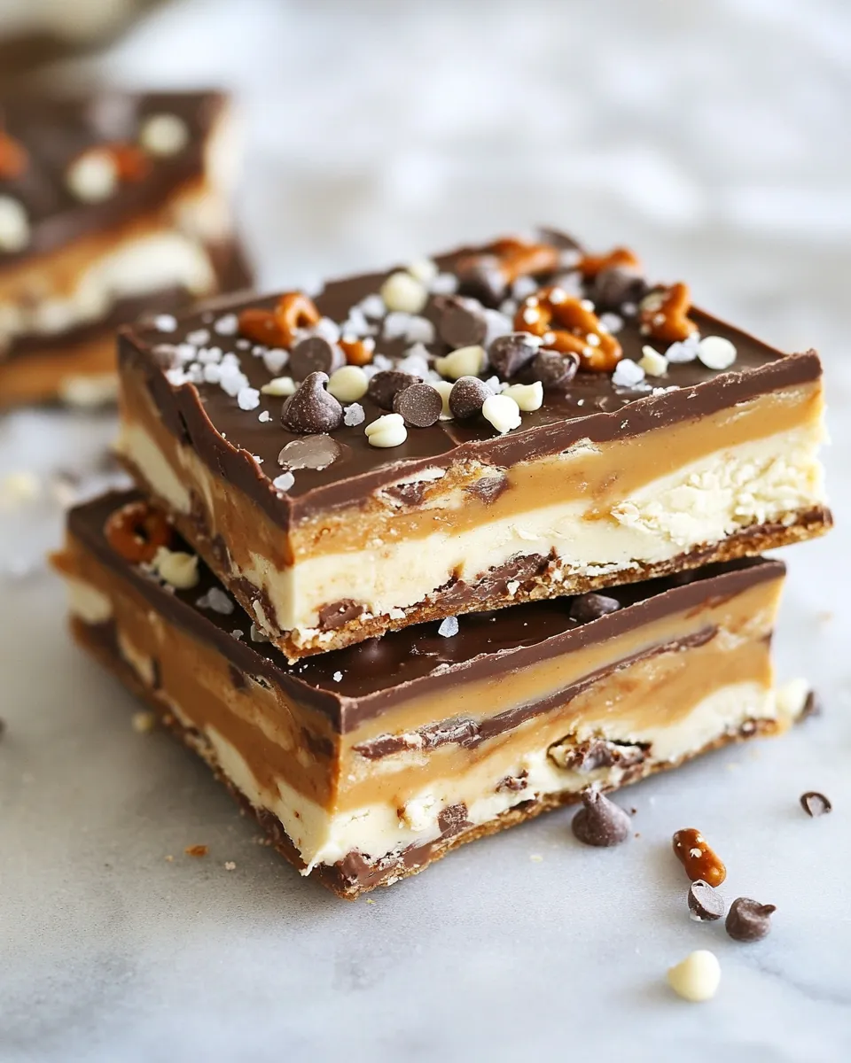 Delicious Salted Pretzel Chocolate Chip Cookie Dough Snickers Bars dish photo