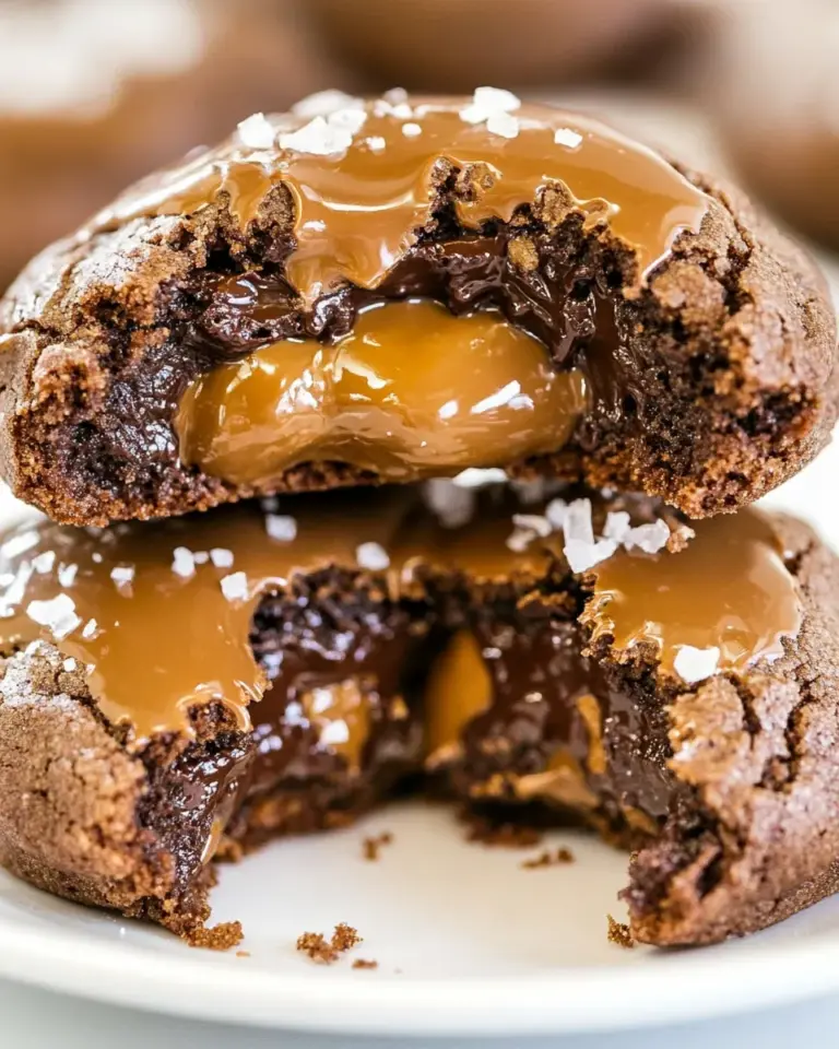 Homemade Salted Rolo and Nutella Stuffed Double Chocolate Cookies photo