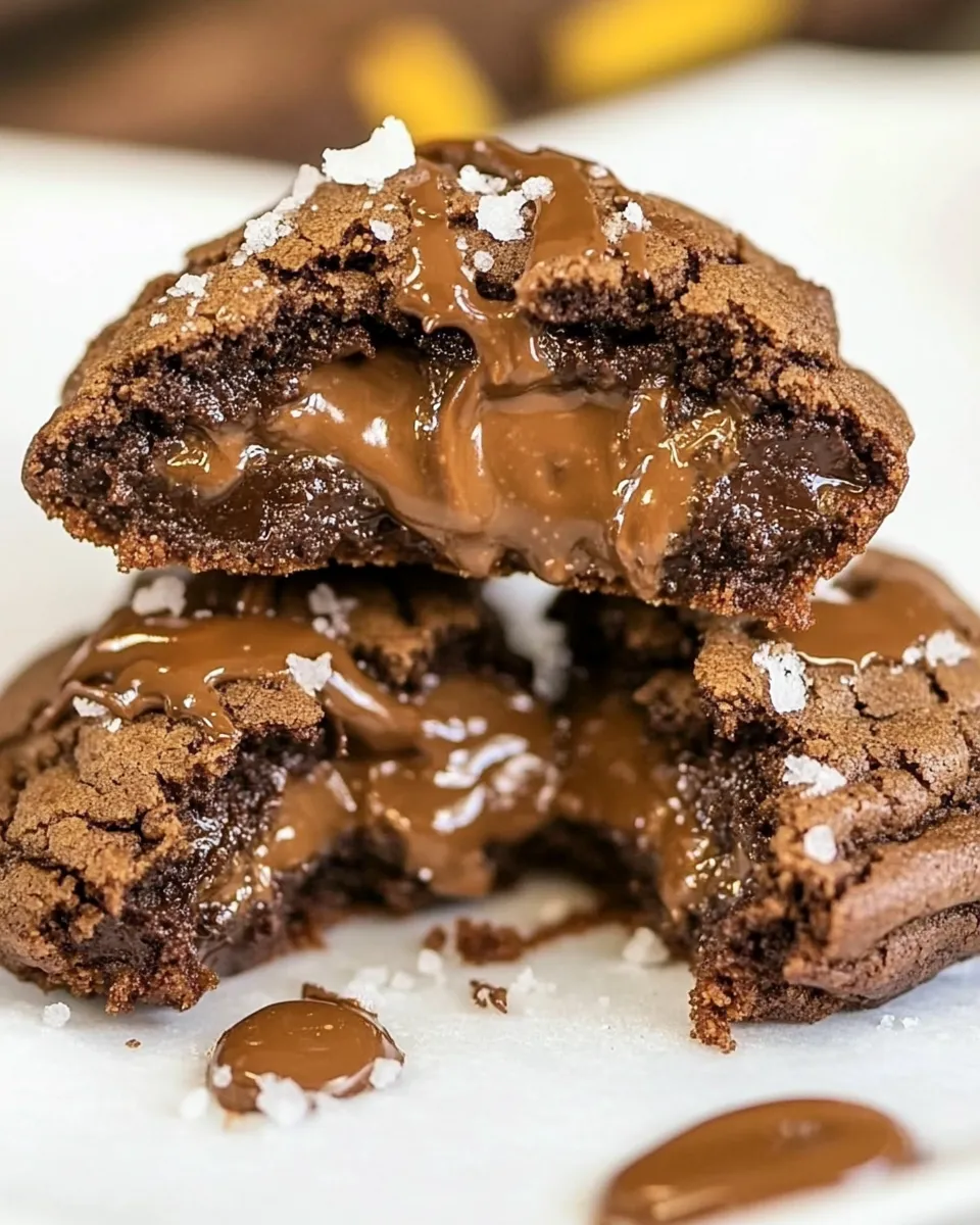 Best Salted Rolo and Nutella Stuffed Double Chocolate Cookies dish photo