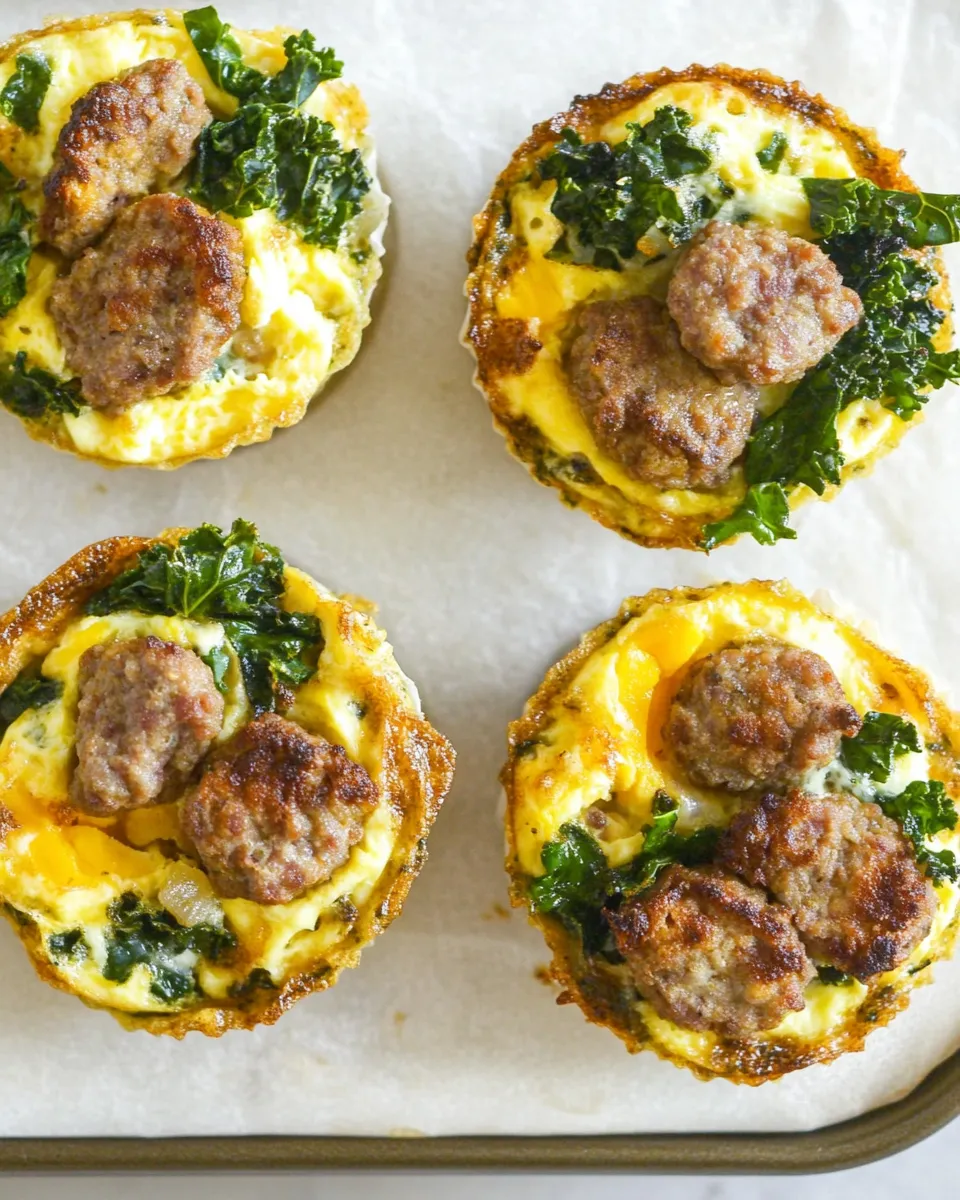 Delicious Sausage and Kale Make Ahead Egg Muffins image