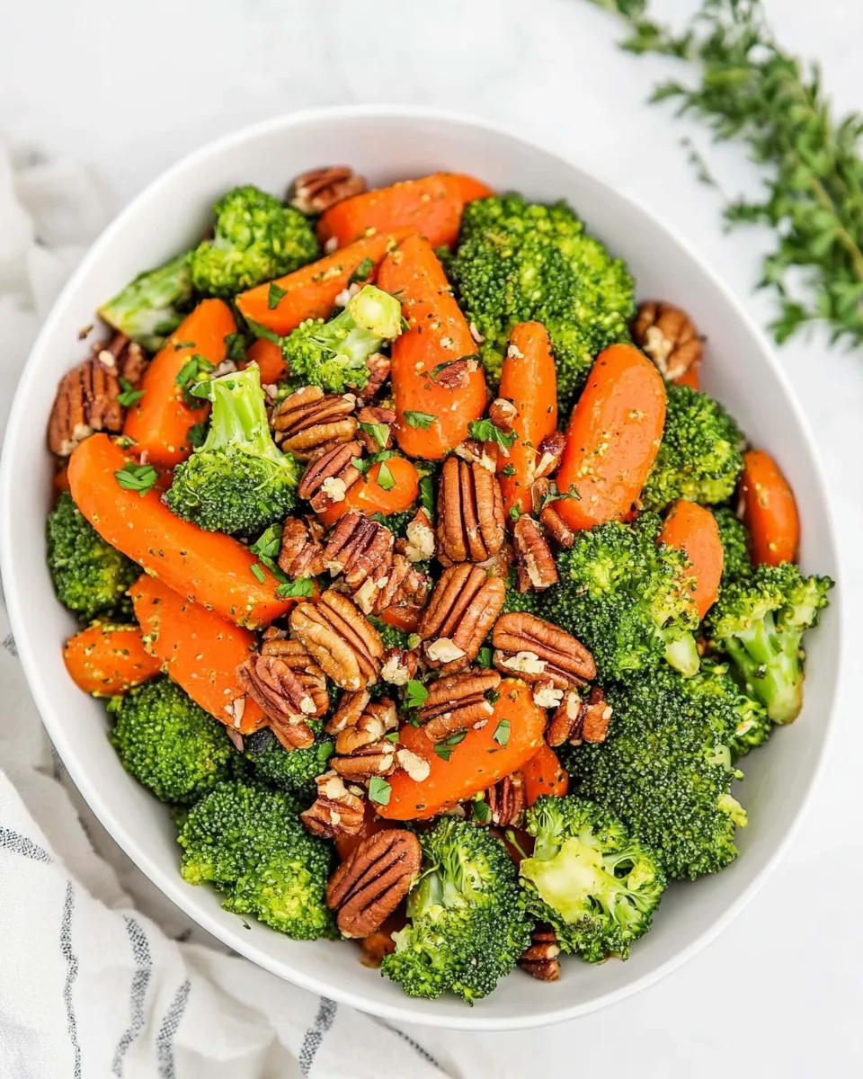 Delicious Sauted Broccoli and Carrots with Pecans image