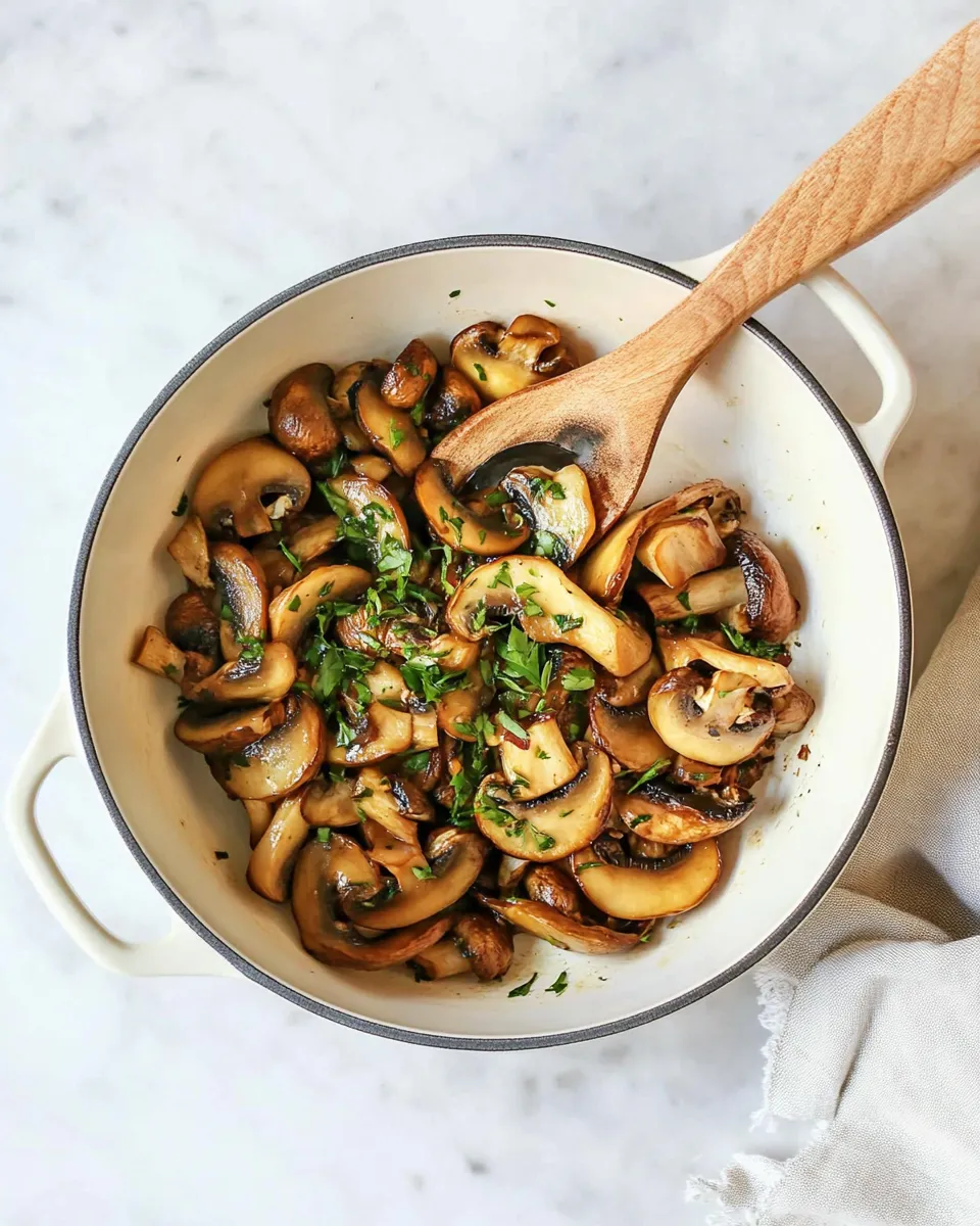 Delicious Sauteed Mushrooms shot