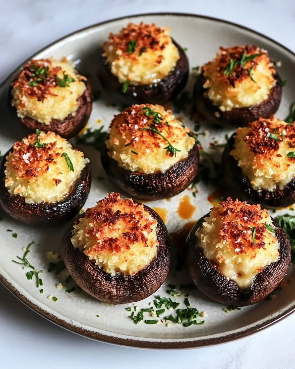 Delicious Savory Cheesy Stuffed Mushrooms shot