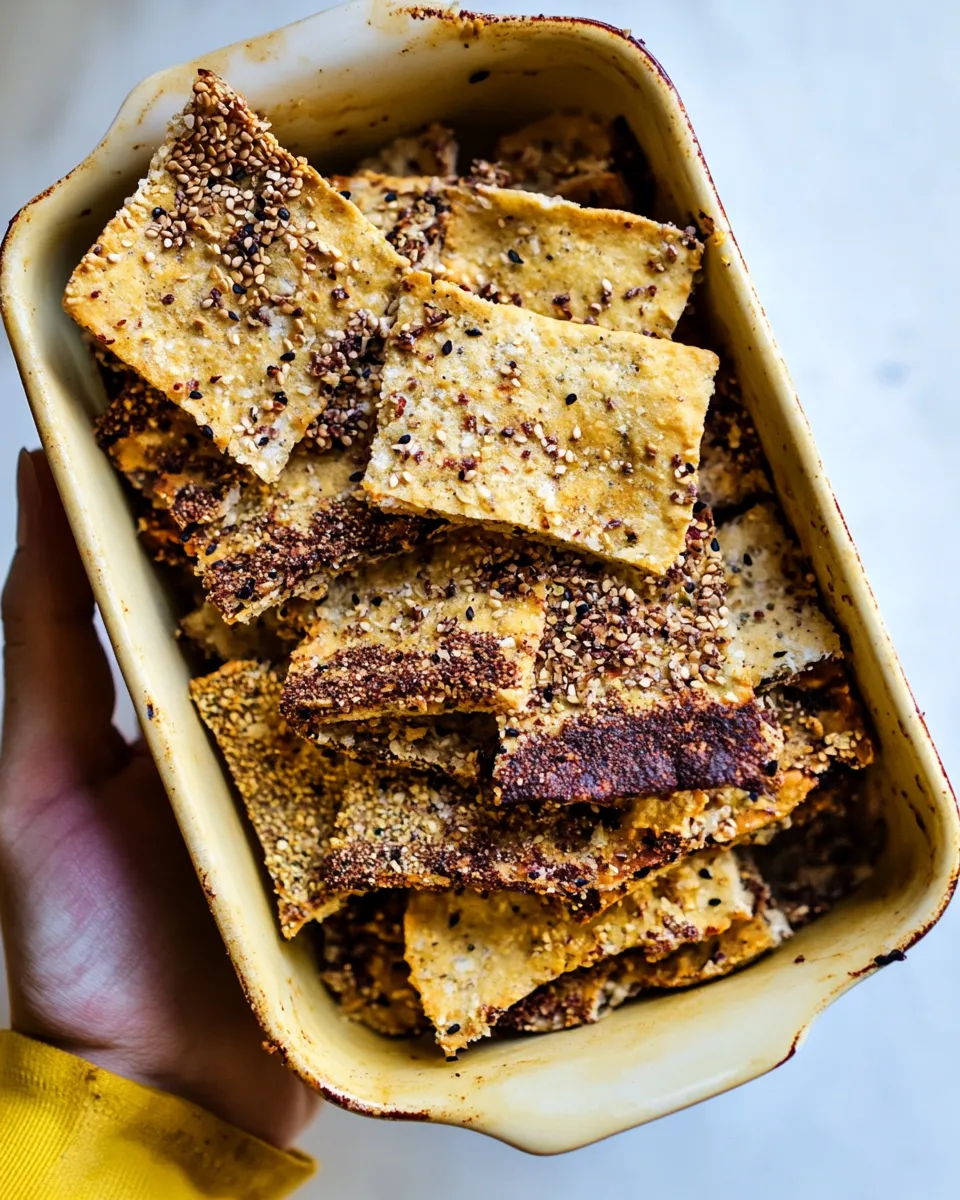 Savory Seedy Furikake Crackers shot