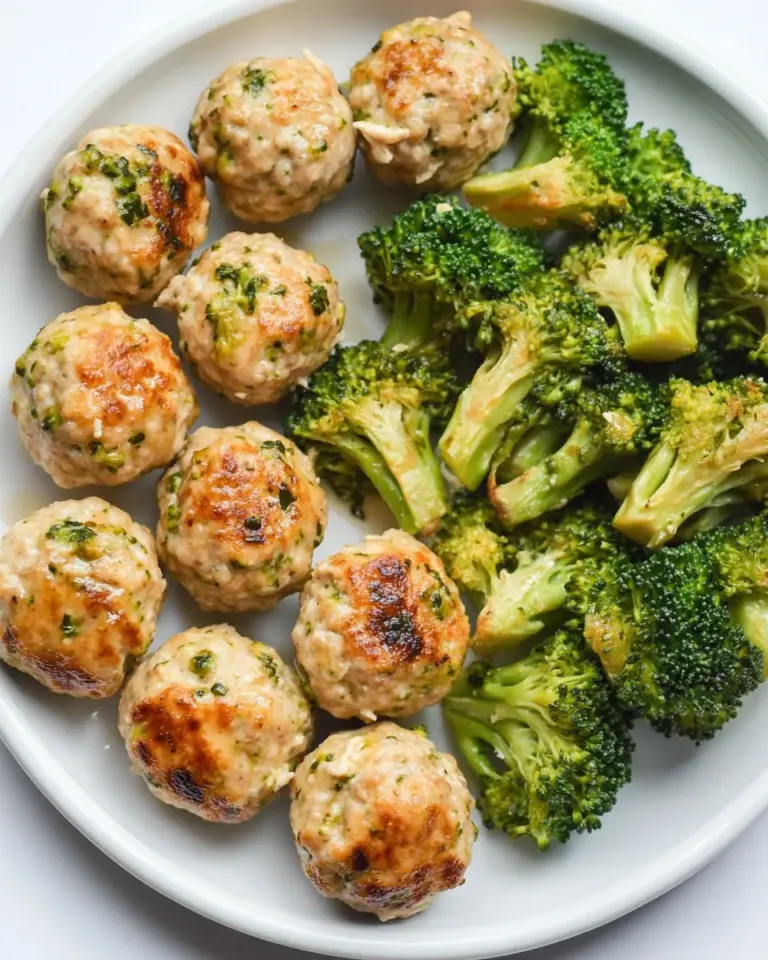 Easy Sheet Pan Chicken Meatballs and Broccoli photo
