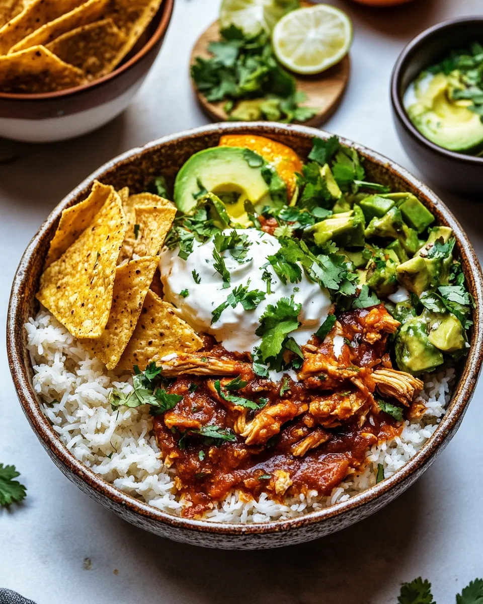 Homemade Sheet Pan Chicken Tinga Bowls. food shot