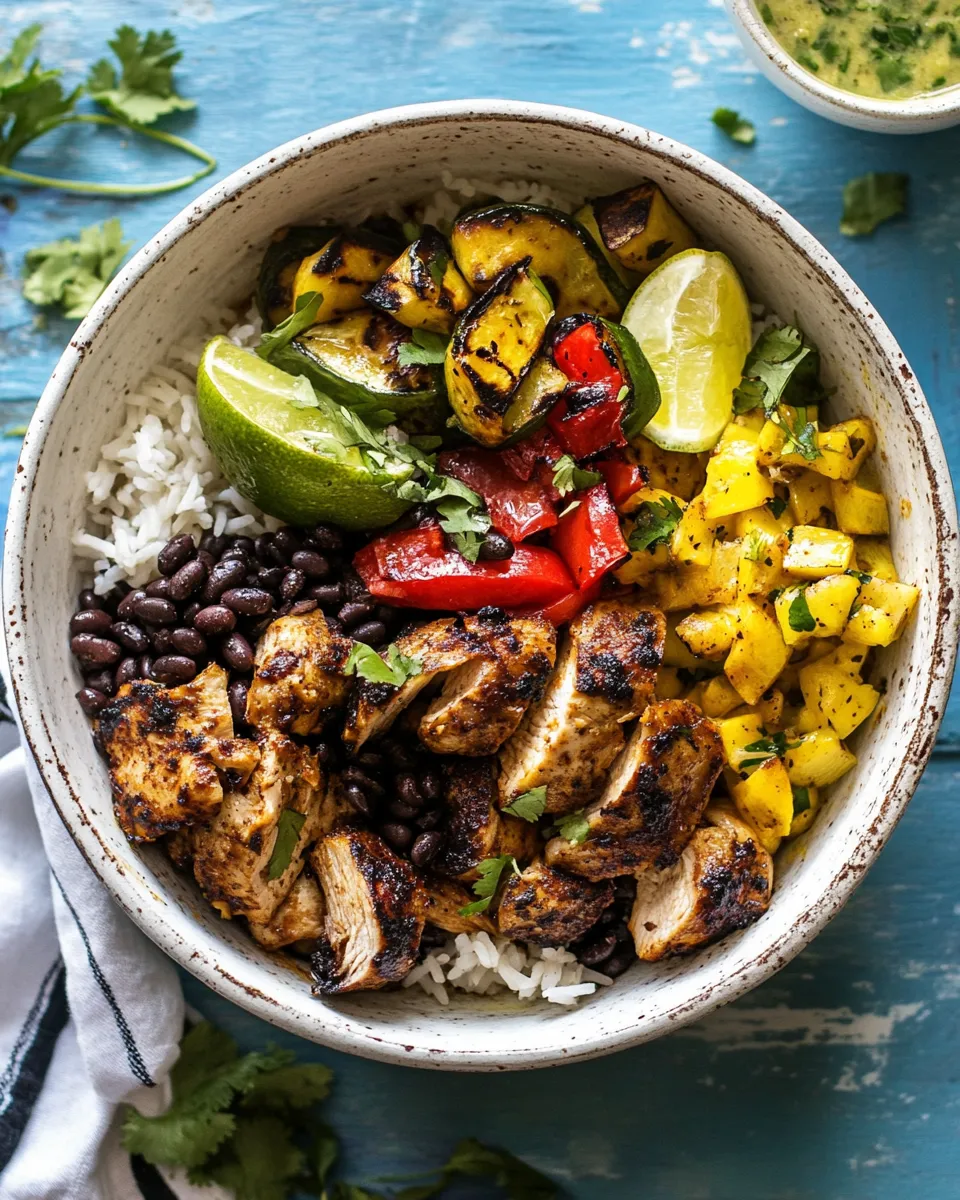 Perfect Sheet Pan Cuban Chicken and Black Bean Rice Bowl. recipe image