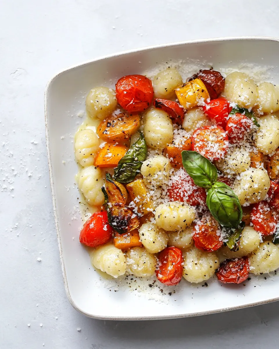 Classic Sheet Pan Gnocchi and Roasted Vegetables. recipe photo