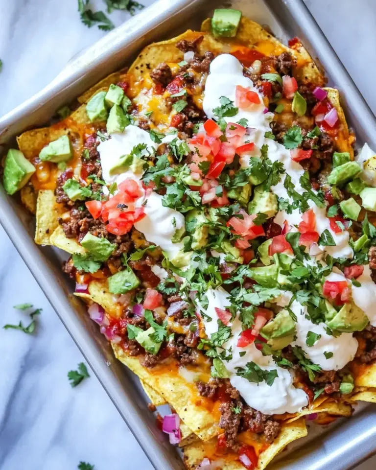 Easy Sheet Pan Green Chile Beef Nachos. shot