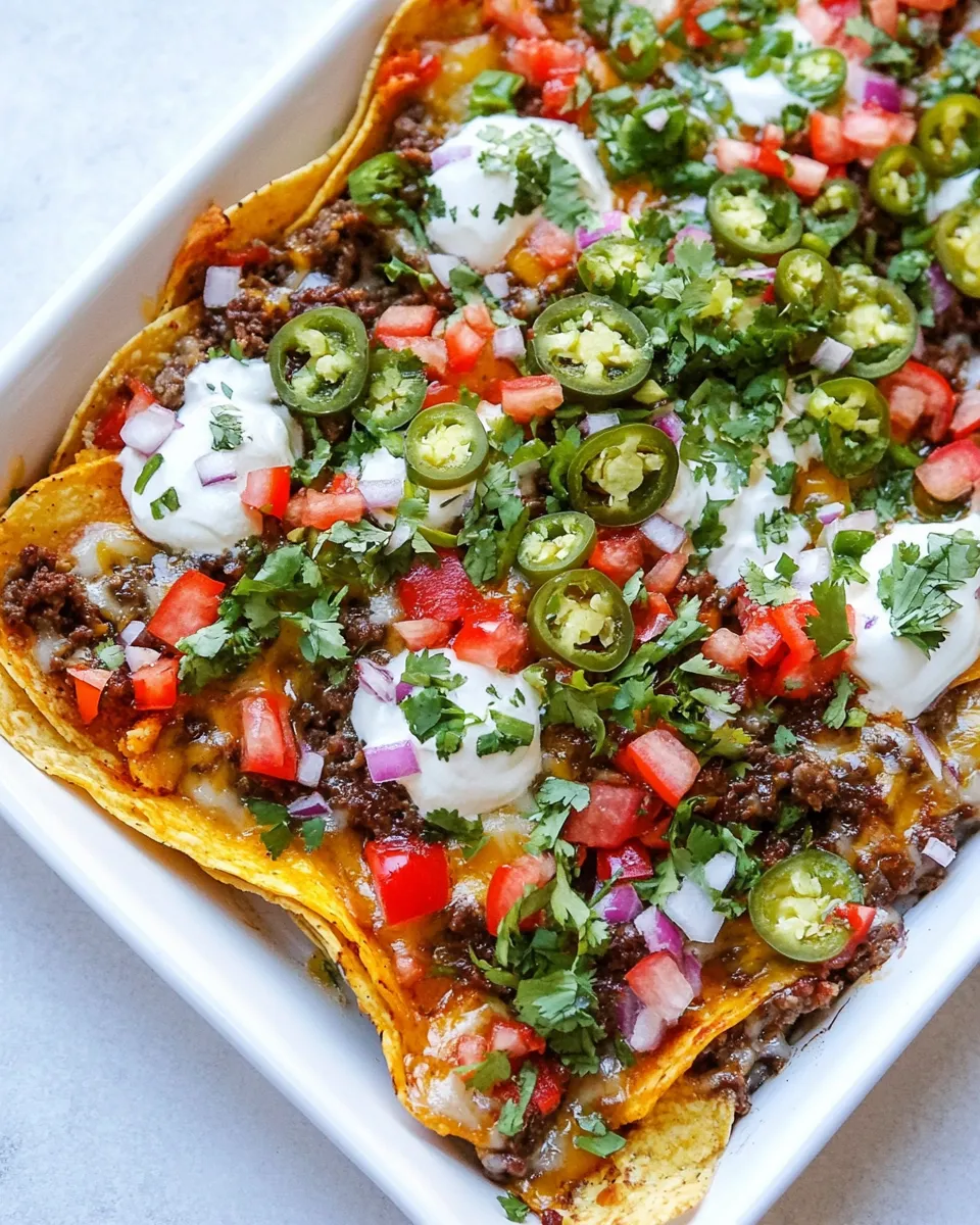 Delicious Sheet Pan Green Chile Beef Nachos. recipe photo