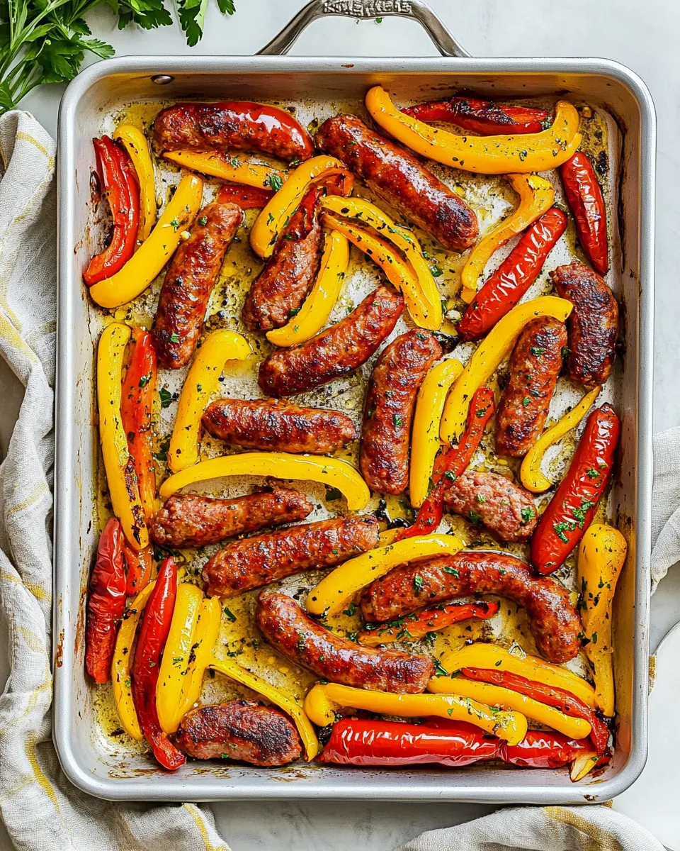 Homemade Sheet Pan Sausage and Peppers photo