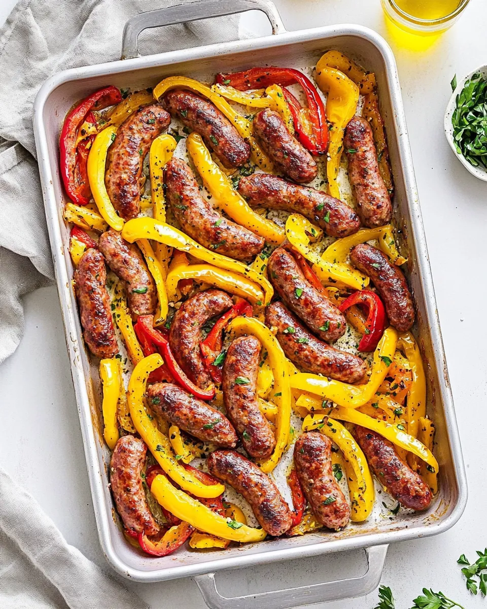 Classic Sheet Pan Sausage and Peppers image