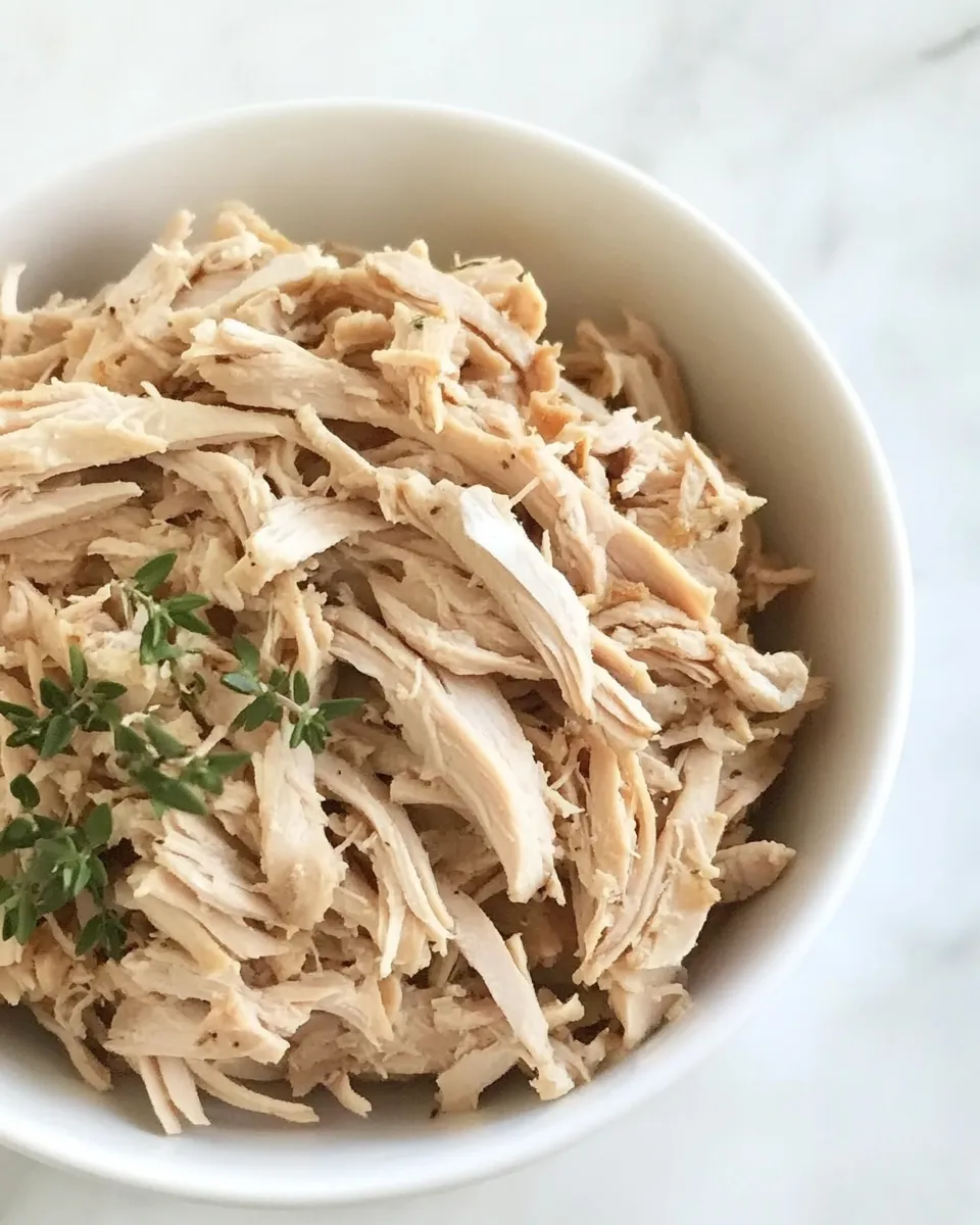 Easy Shredded Chicken Recipe shot