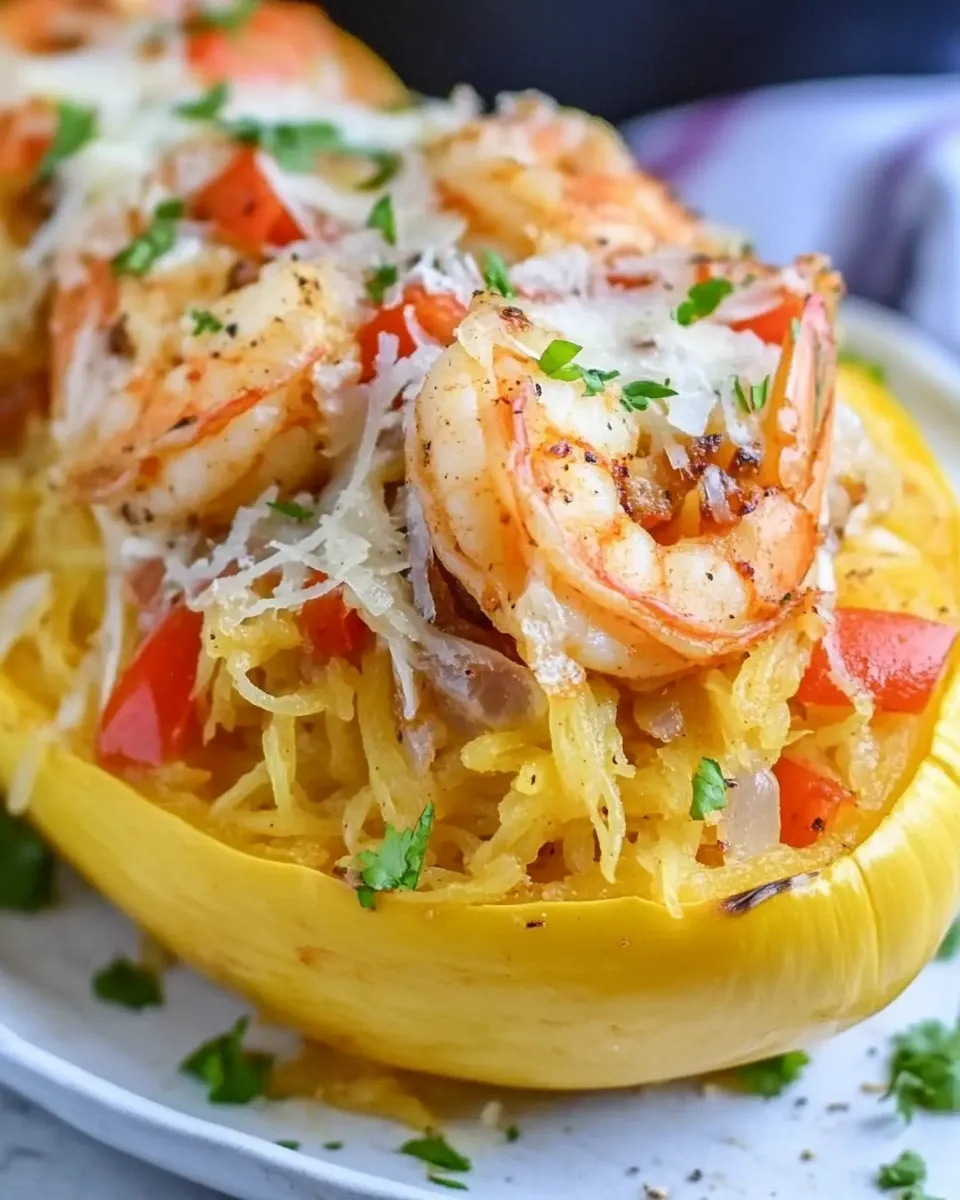 Homemade Shrimp Fajita Stuffed Spaghetti Squash photo