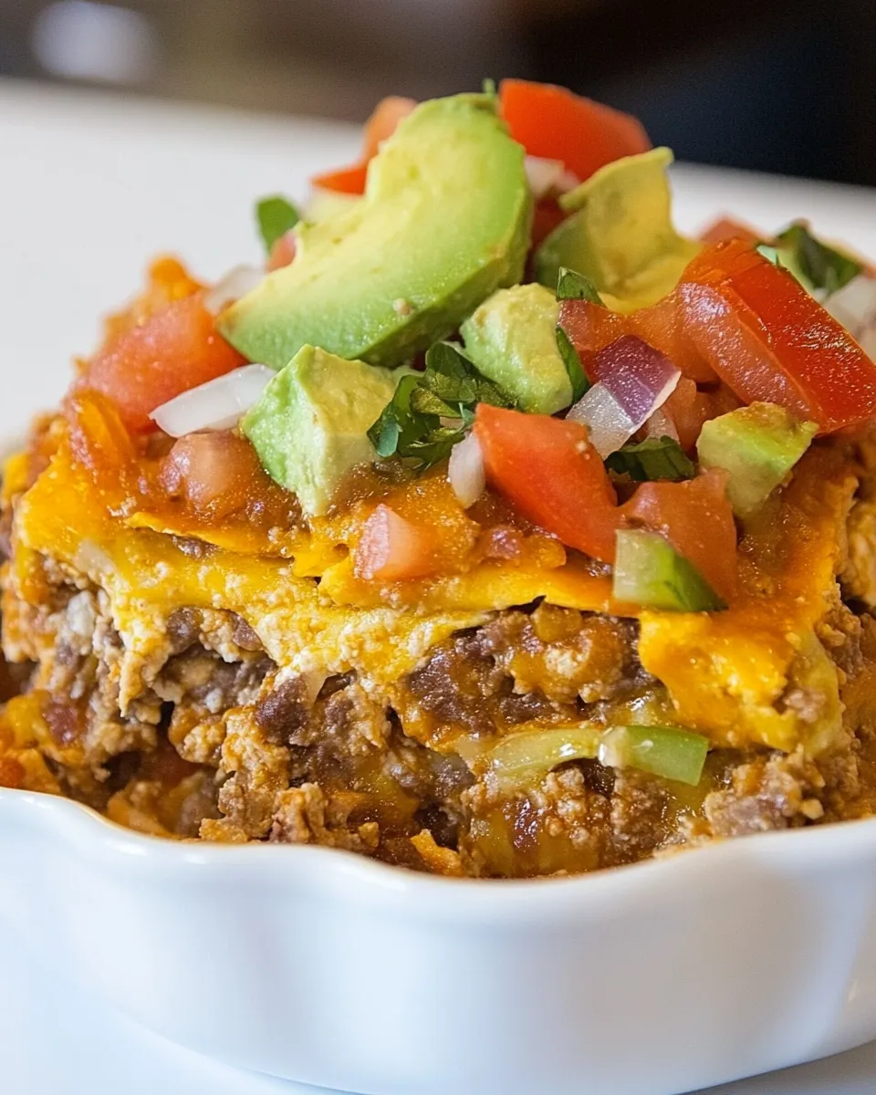 Easy Skinny Taco Casserole recipe photo