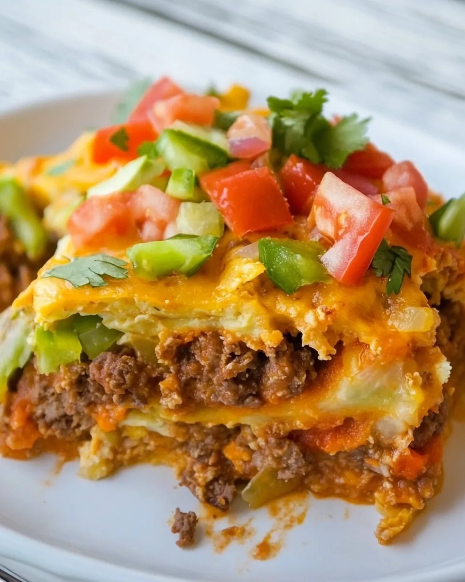 Delicious Skinny Taco Casserole shot