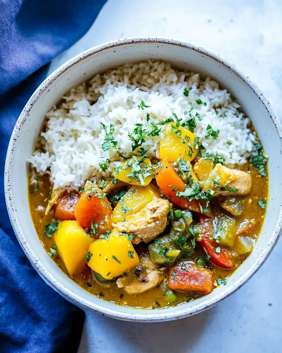 Savory Slow-Cooker Mango-Chicken Curry shot