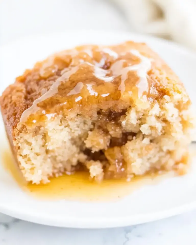 Homemade Slow Cooker Banana Bread Cake with Brown Sugar Sauce photo