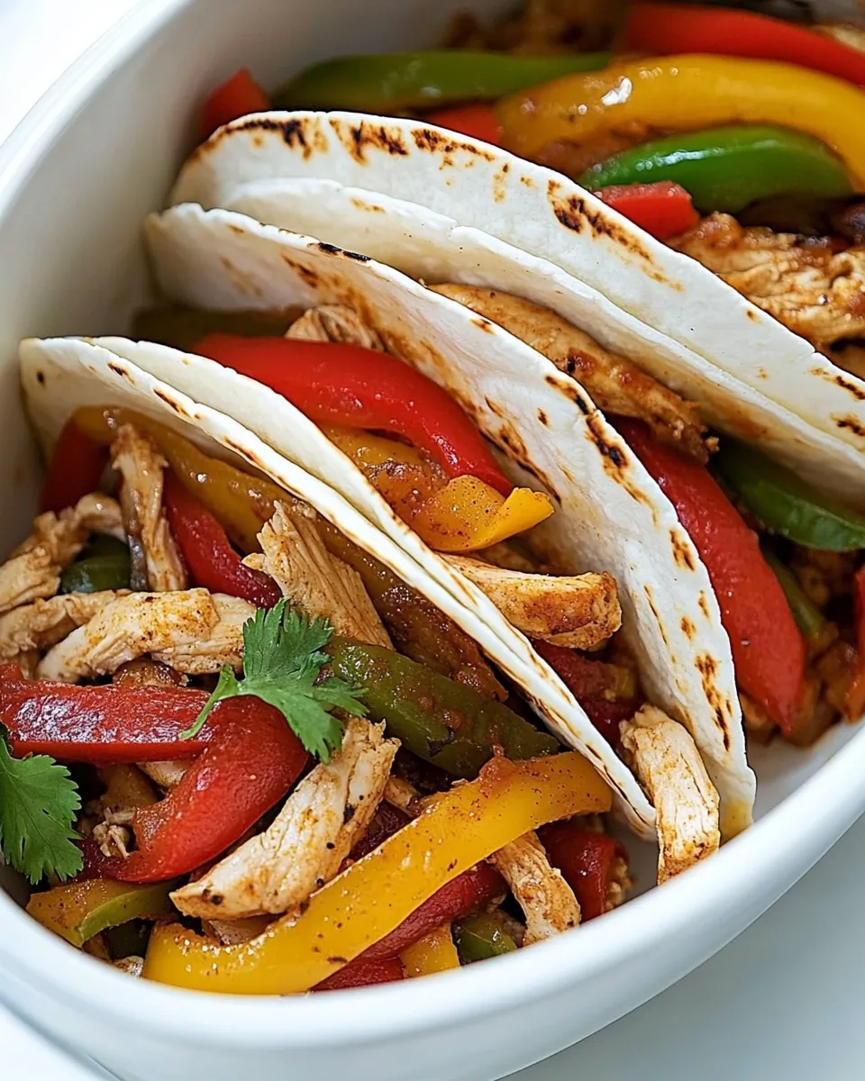 Savory Slow Cooker Chicken Fajitas shot