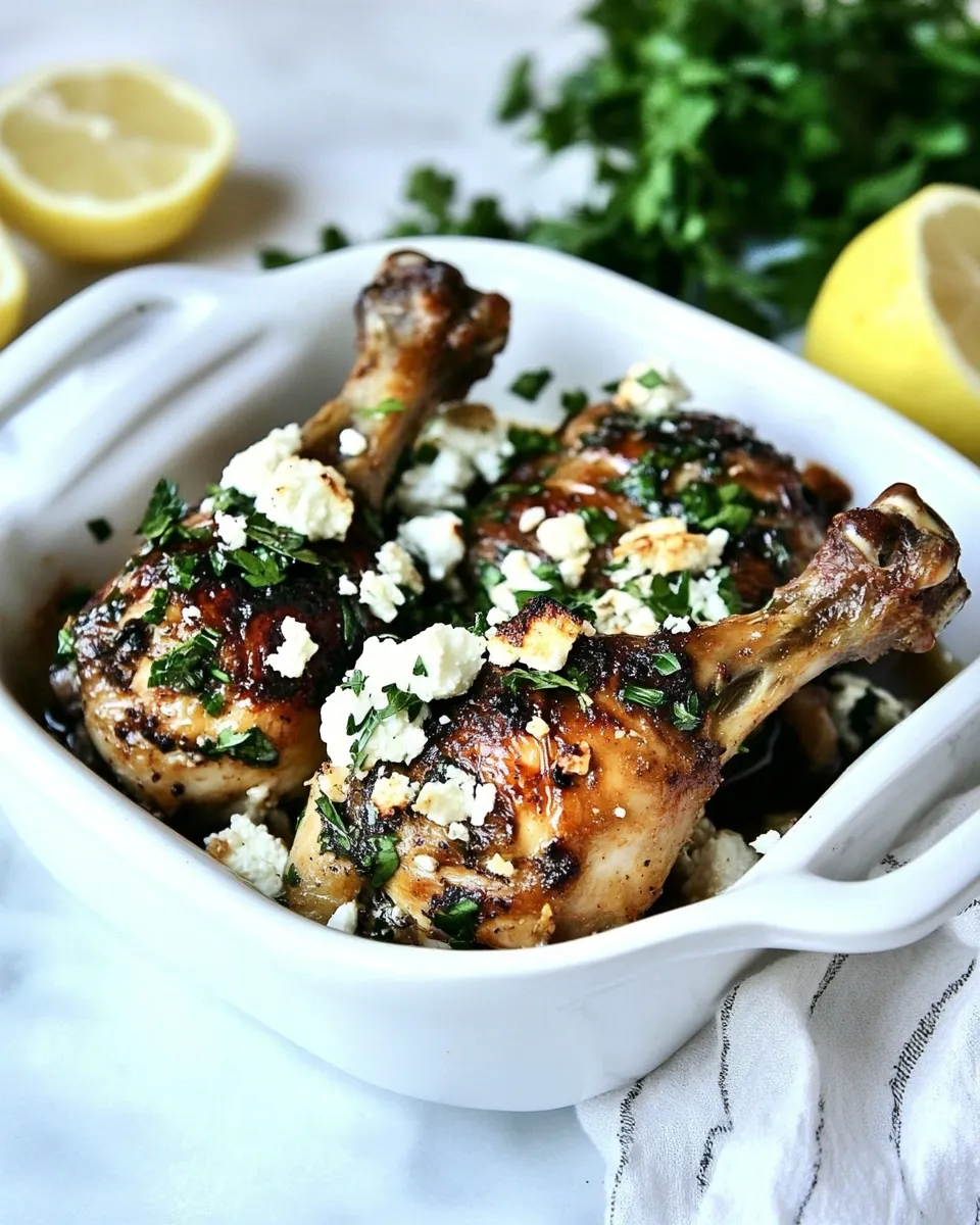 Classic Slow Cooker Lemon Feta Chicken Drumsticks image
