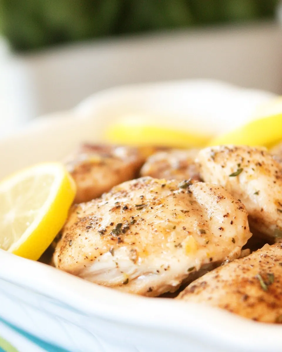 Healthy Slow Cooker Lemon Pepper Chicken dish photo