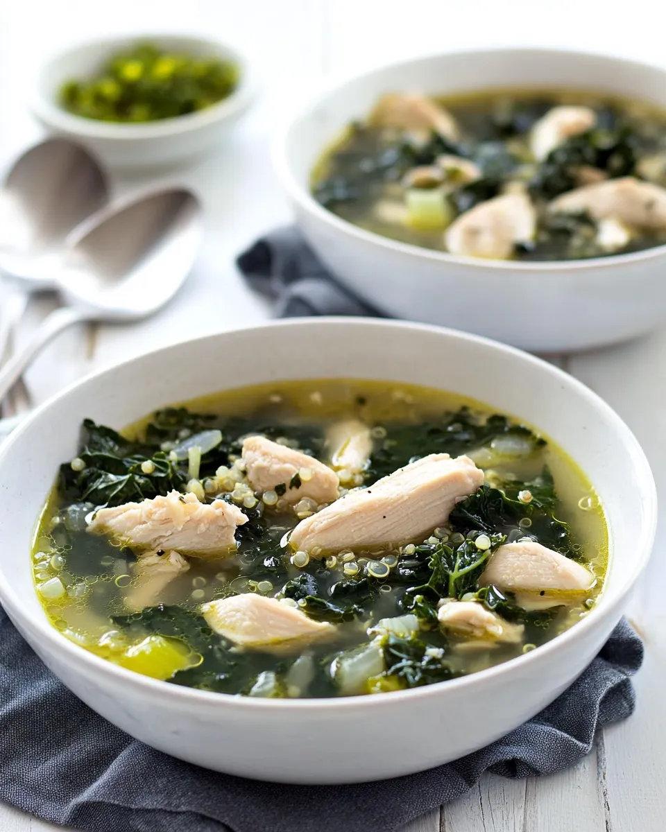 Classic Slow Cooker Quinoa, Chicken and Kale Soup image