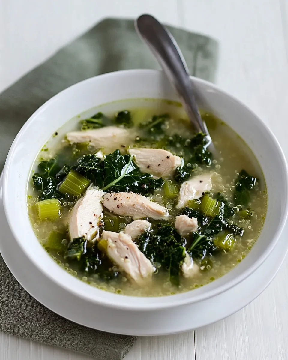 Easy Slow Cooker Quinoa, Chicken and Kale Soup recipe photo