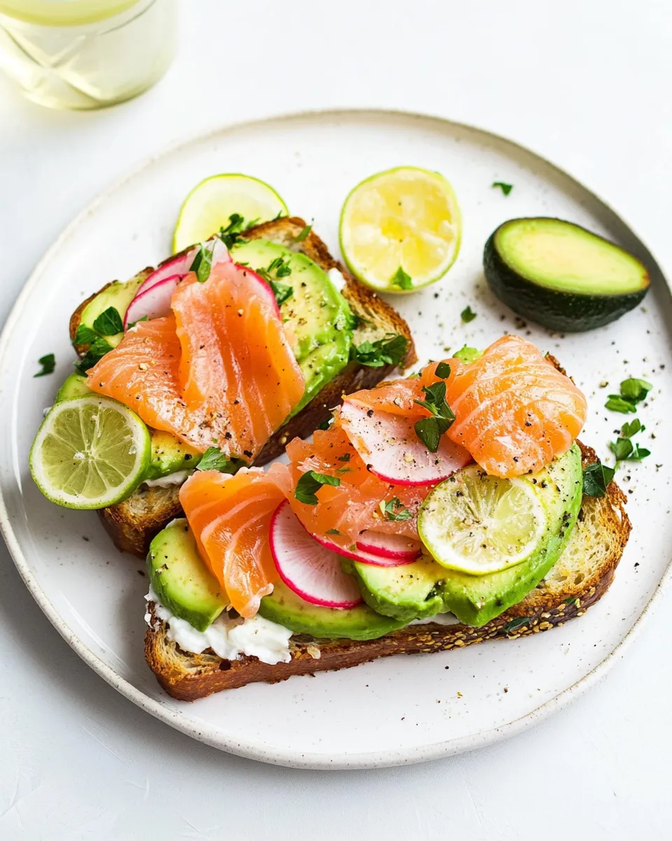 Delicious Smoked Salmon Avocado Toast shot