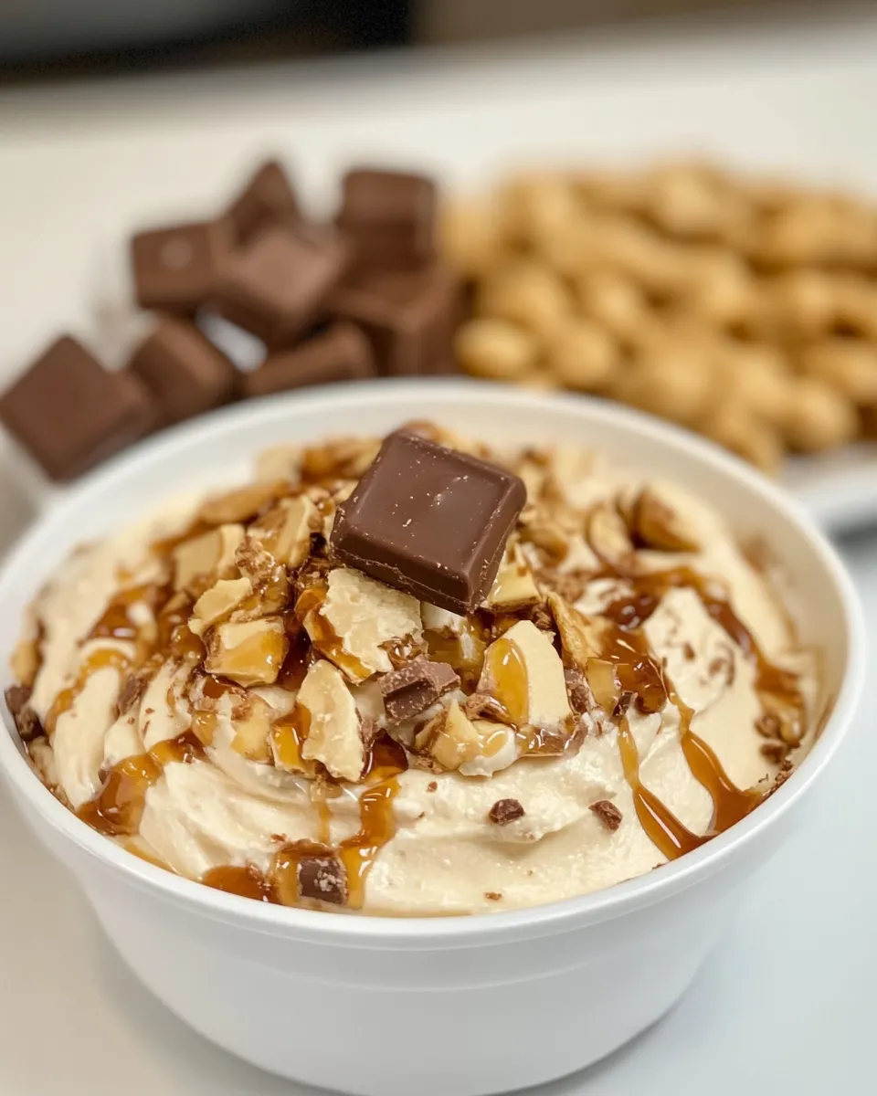 Sweet Snickers Dip shot