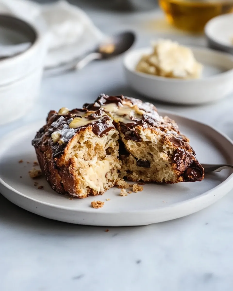 Healthy Soda Bread with Milk Chocolate and Salted Honey Butter. photo