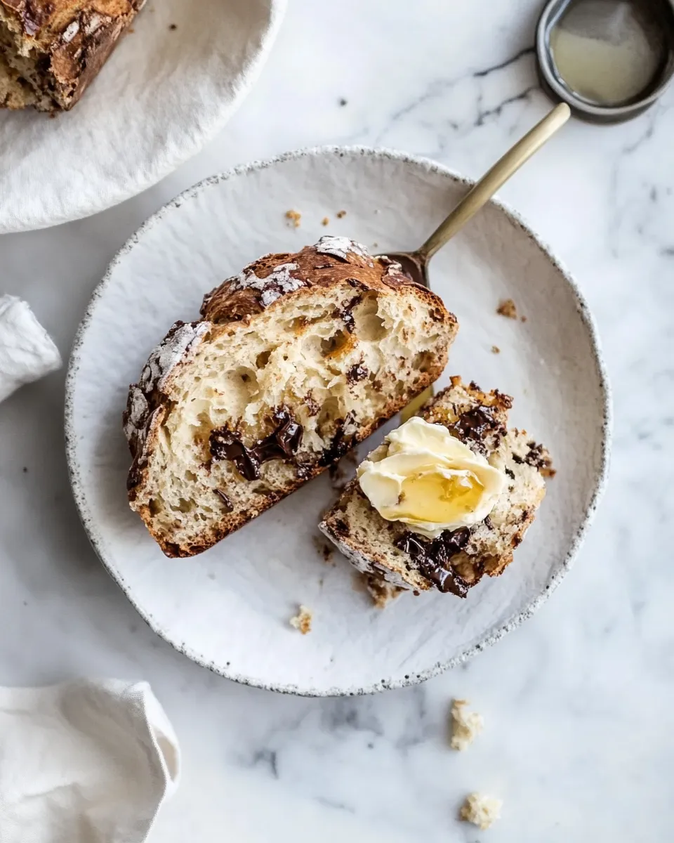 Delicious Soda Bread with Milk Chocolate and Salted Honey Butter. recipe image