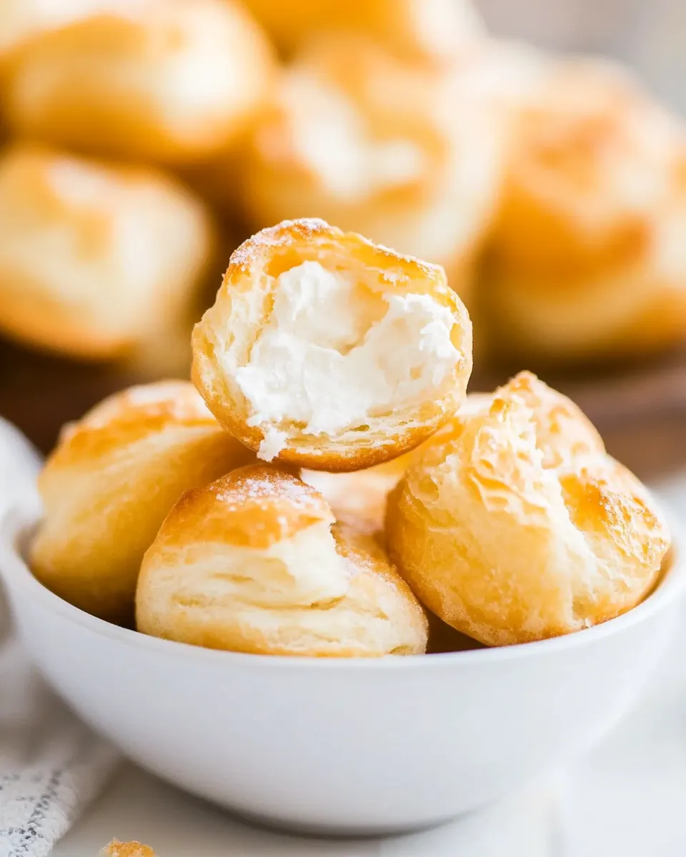 Tasty Soft Baked Mini Cream Cheese Puffs shot