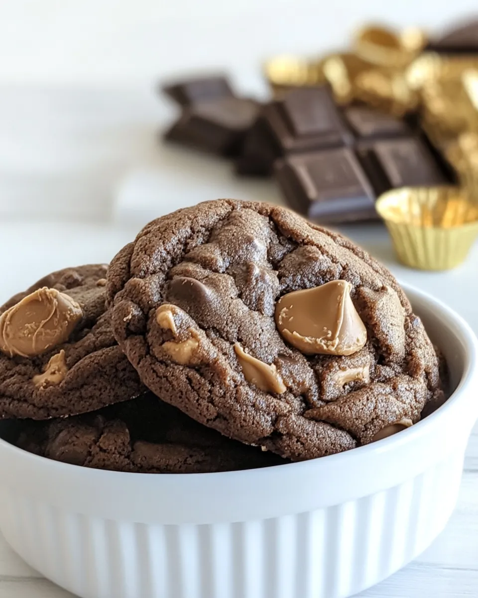 Classic Soft Chocolate Peanut Butter Cup Cookies image