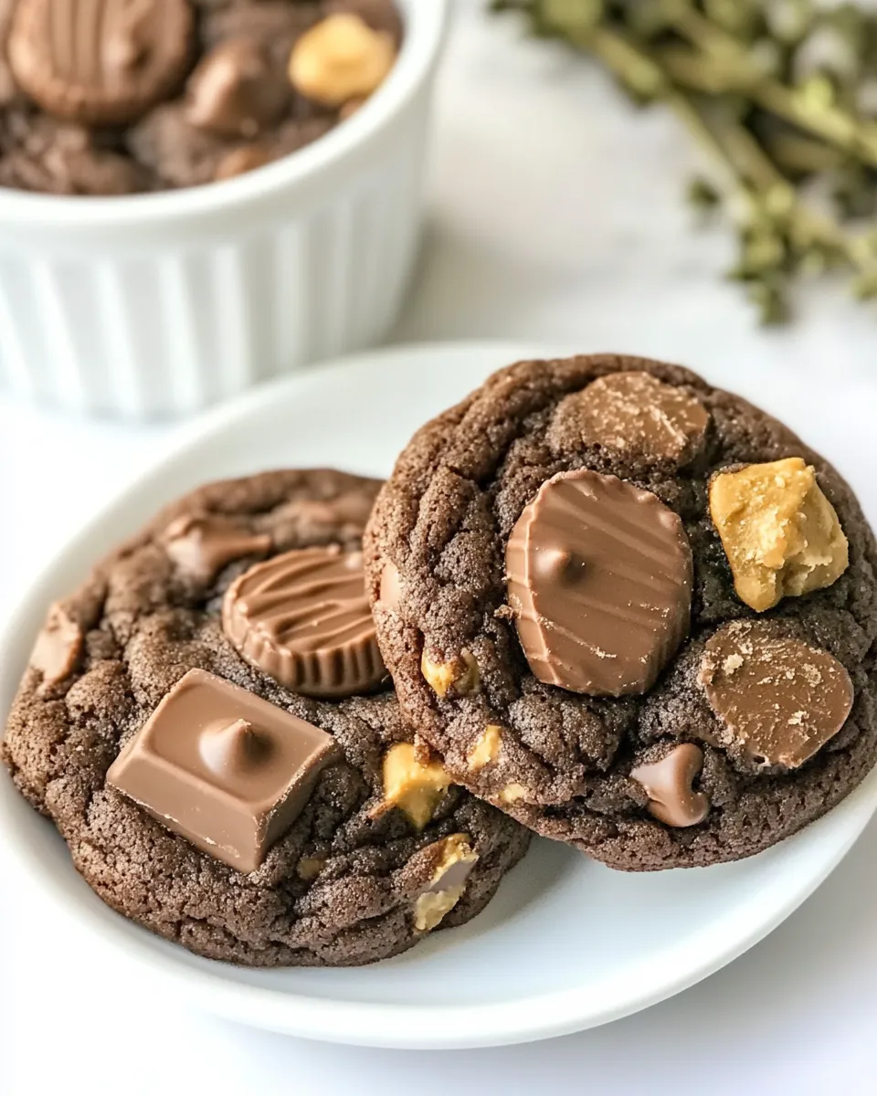 Easy Soft Chocolate Peanut Butter Cup Cookies recipe photo