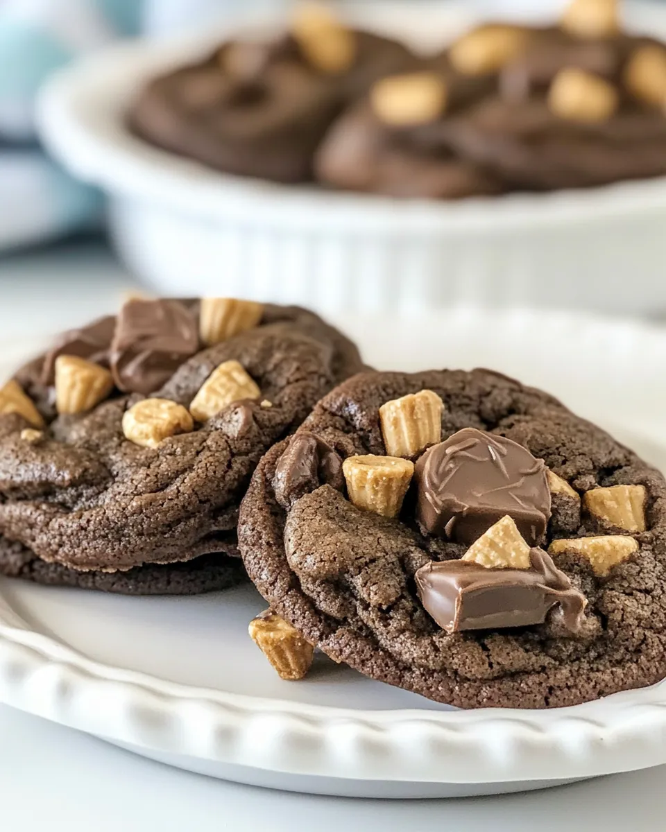 Delicious Soft Chocolate Peanut Butter Cup Cookies shot