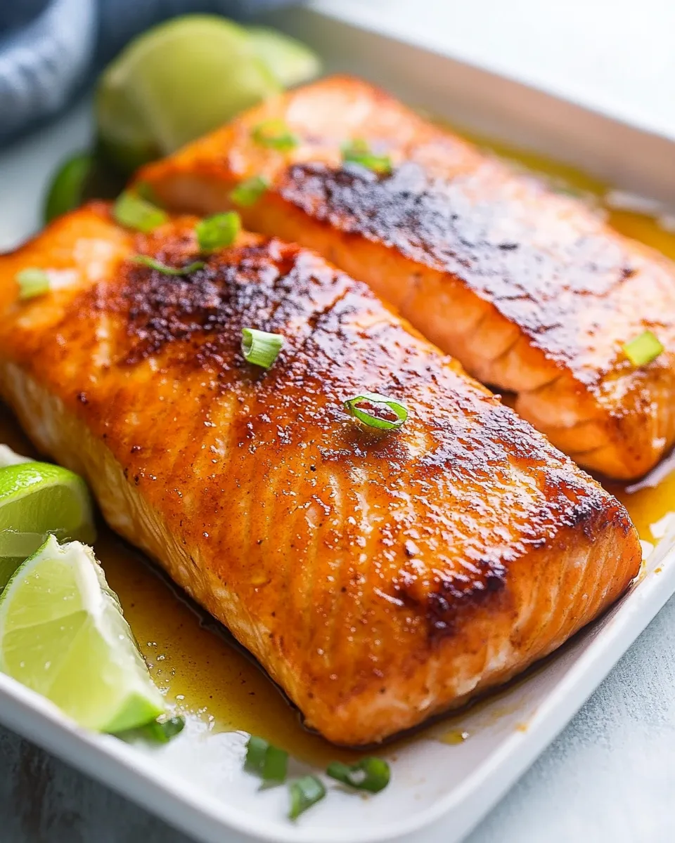 Delicious Soy Honey Salmon shot