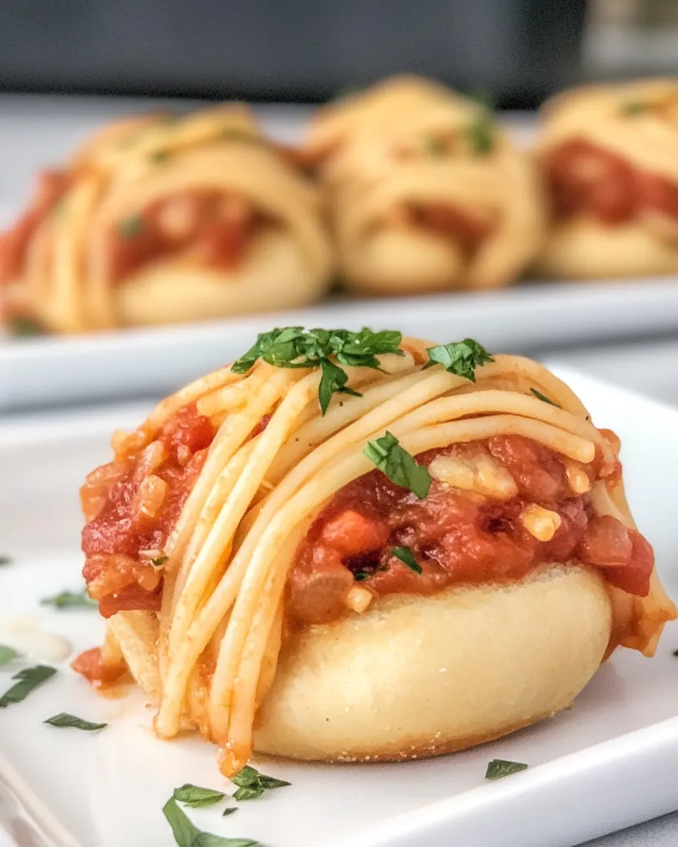 Homemade Spaghetti Garlic Knot Sliders photo