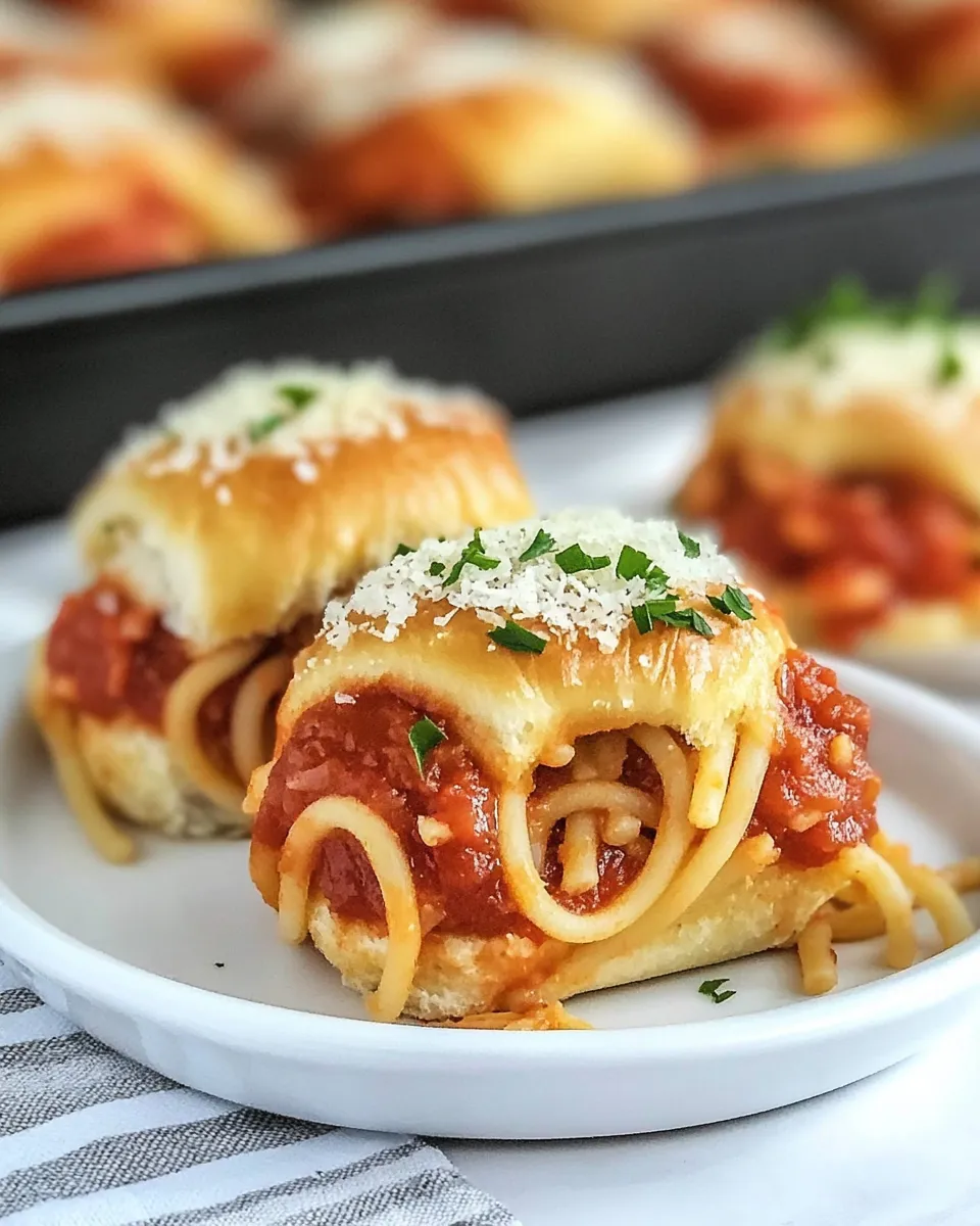 Easy Spaghetti Garlic Knot Sliders recipe photo